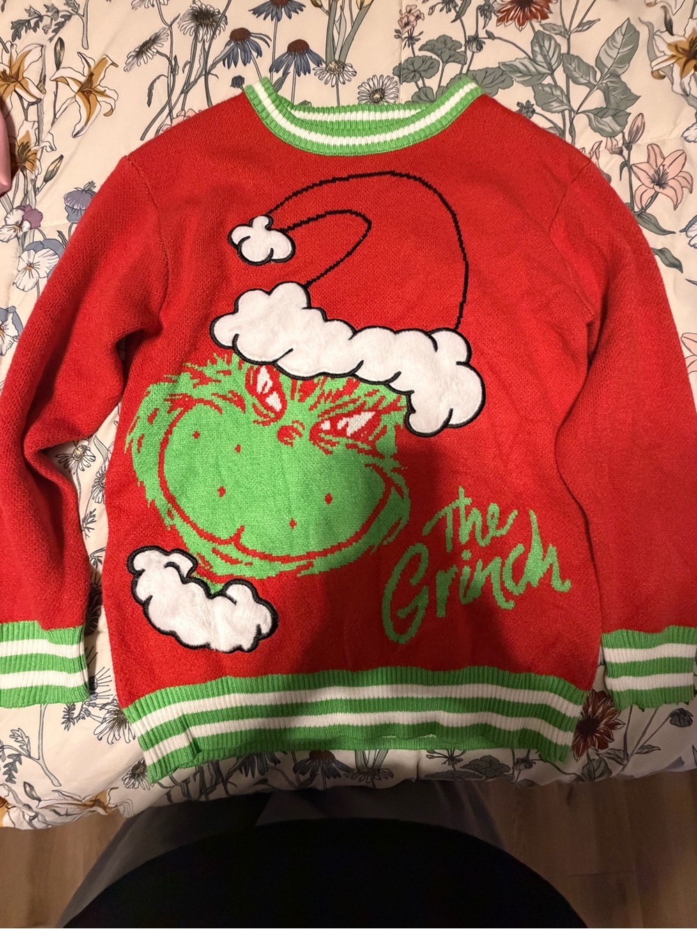 Holiday Grinch Crewneck Sweater - Red & Green
